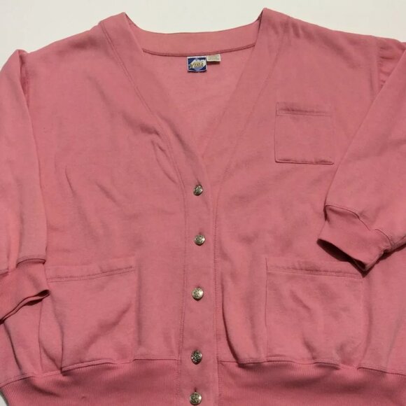 Justin Allen Xtra Womens Cardigan Sweater Size 44/24W Pink Long Sleeve - Picture 10 of 12